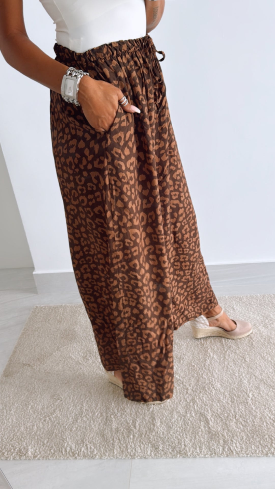 leichte LEO Hose / dunkel braun - camel Art. 10880