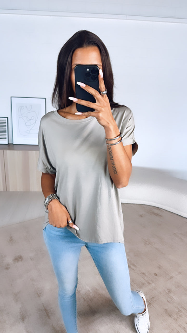 Vokuhila Long T-Shirt / schlamm Art. 6185