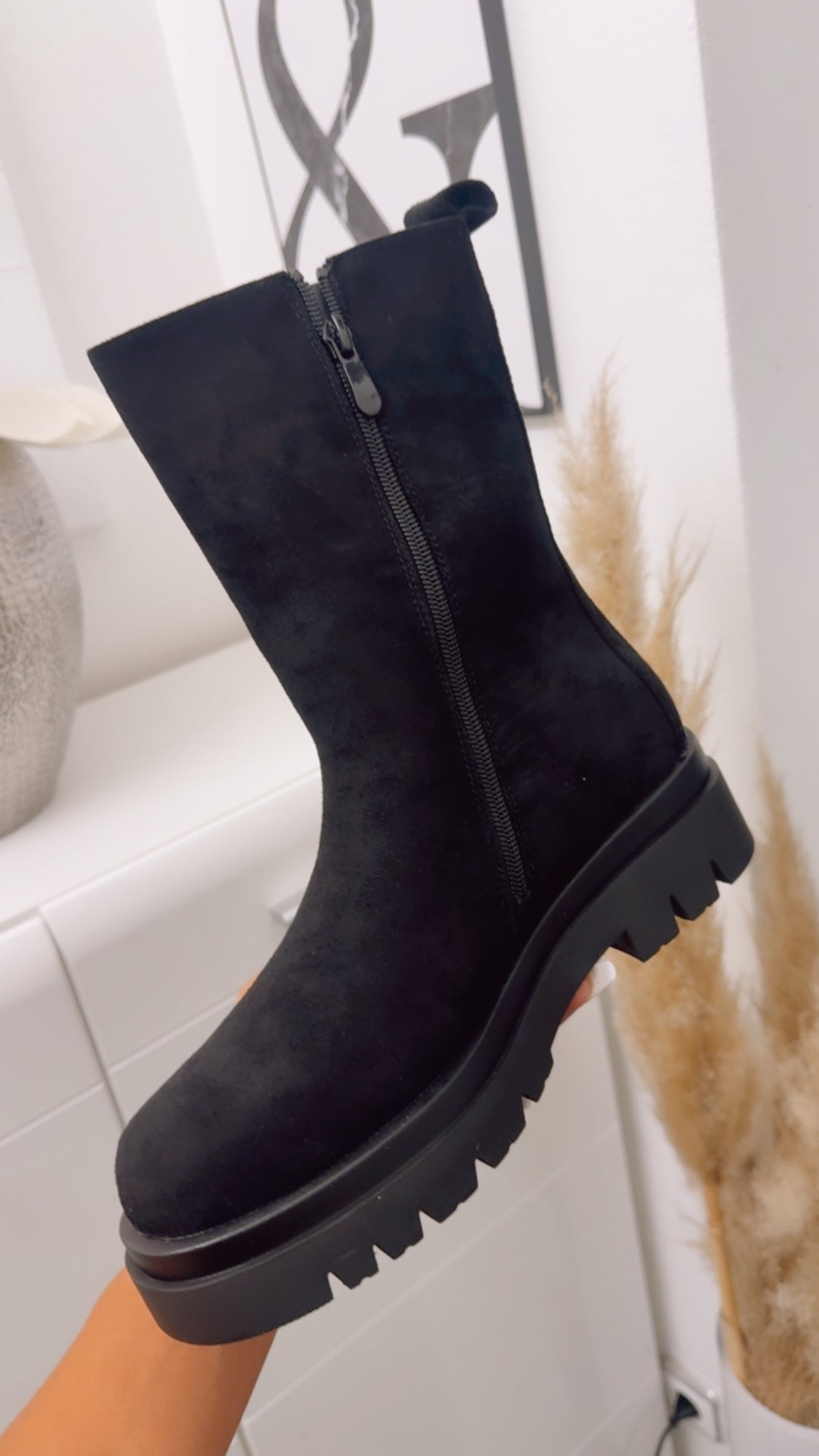 Chelsea Boots in Wildleder Optik "A-728V" / schwarz Art. 12936