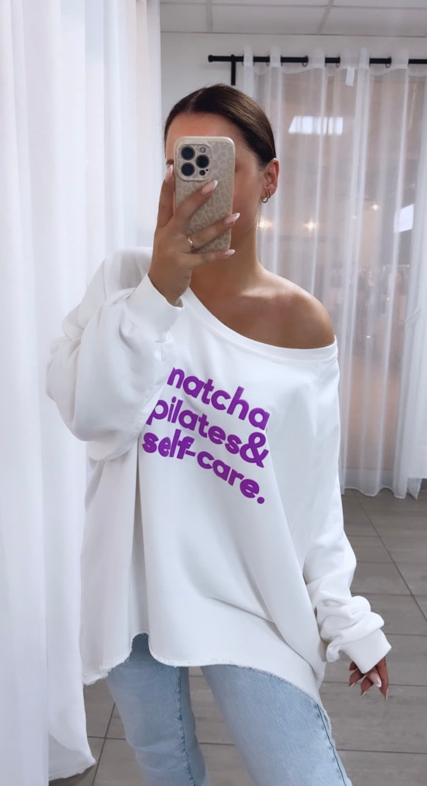 VOKUHILA "Matcha"  ultra weiter Long Sweater / weiß Art. 14926