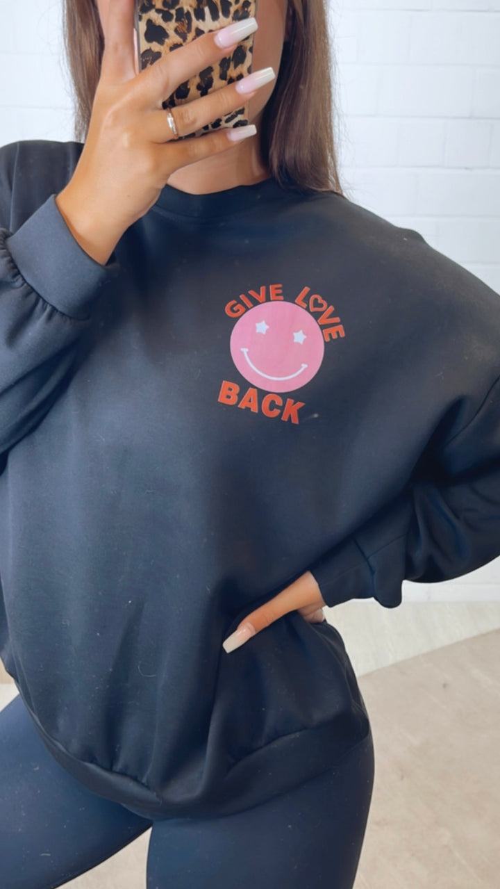 Sweater " GIVE LOVE BACK " / schwarz Art. 10836