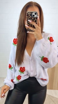 Cardigan verziert mit Blumen / flieder Art.122351