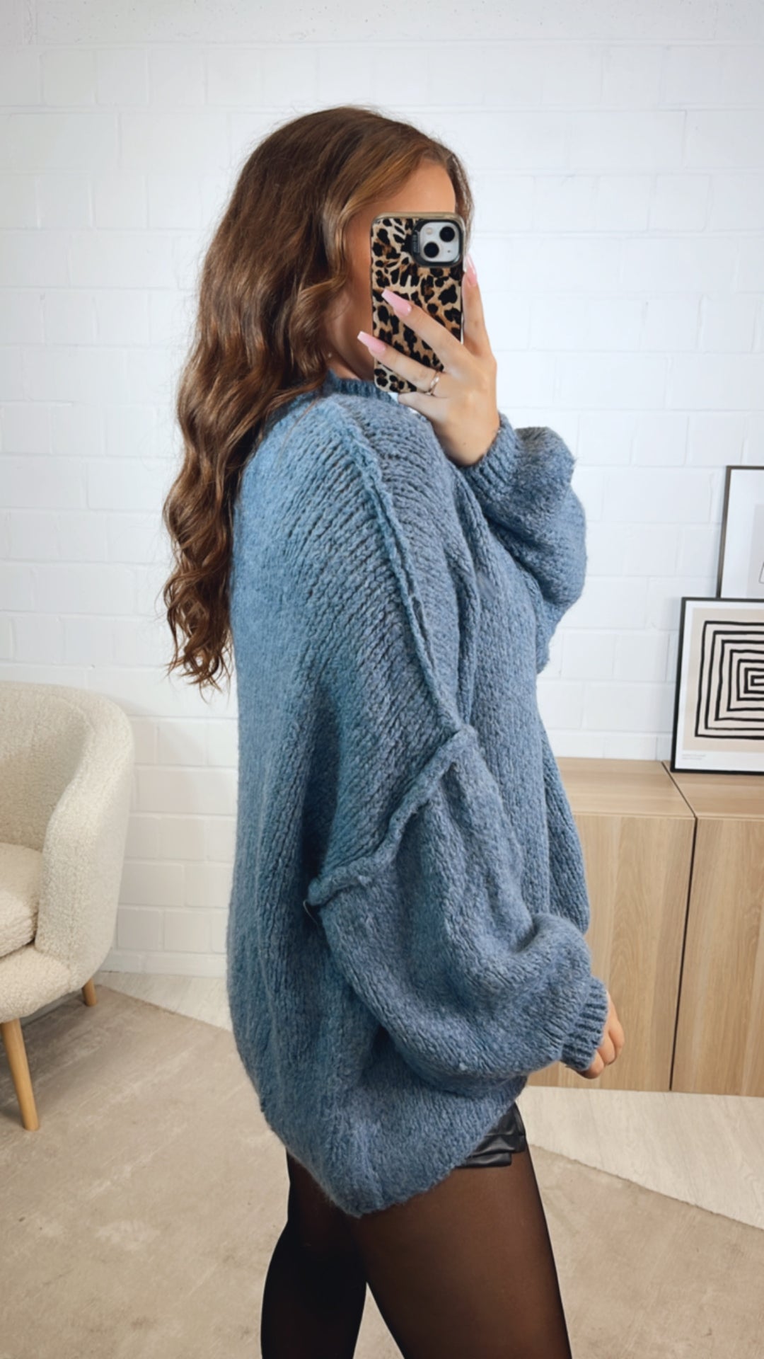 Ultra Oversize Kuschel - Pullover / denim blau Art. 12612