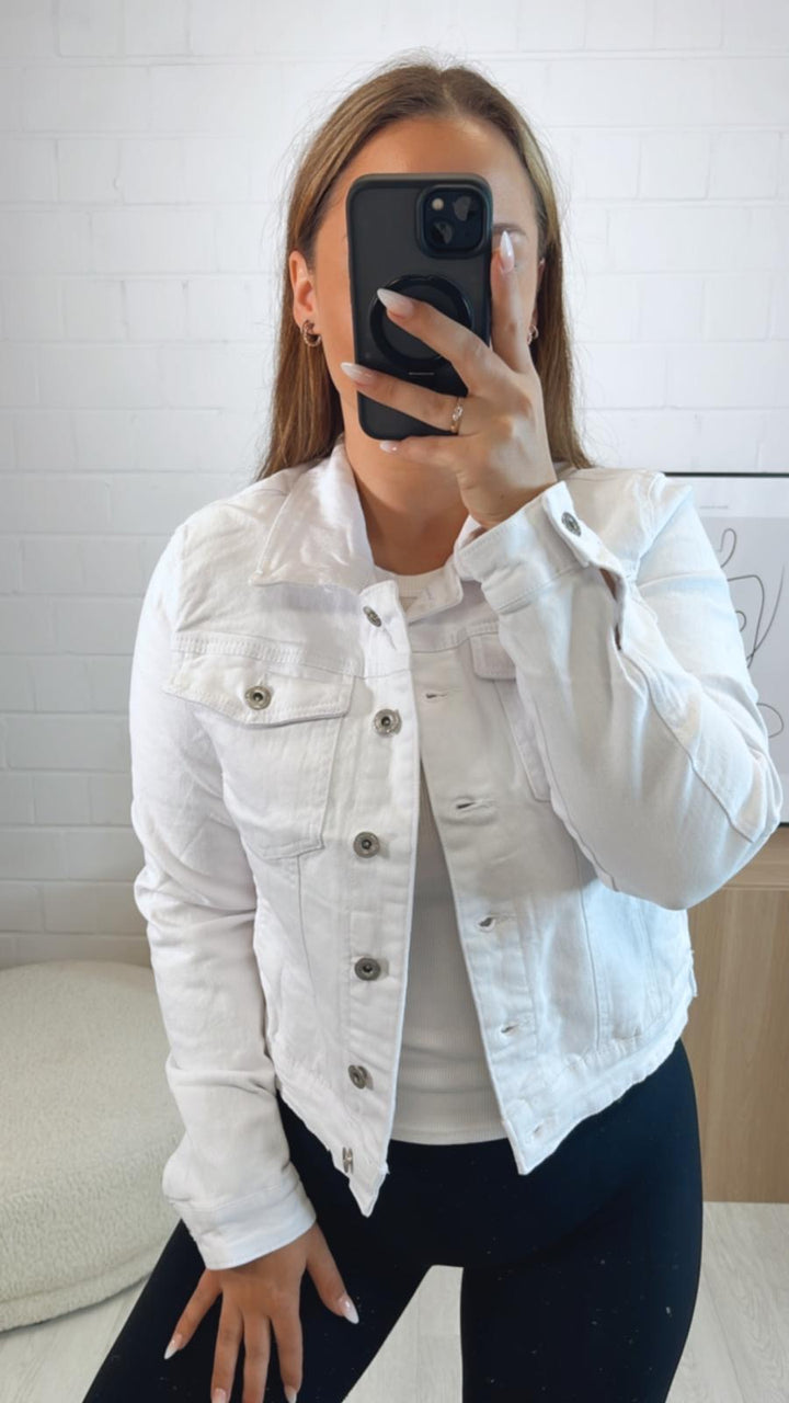 schlichte Denim Jacke / weiss Art. 9714