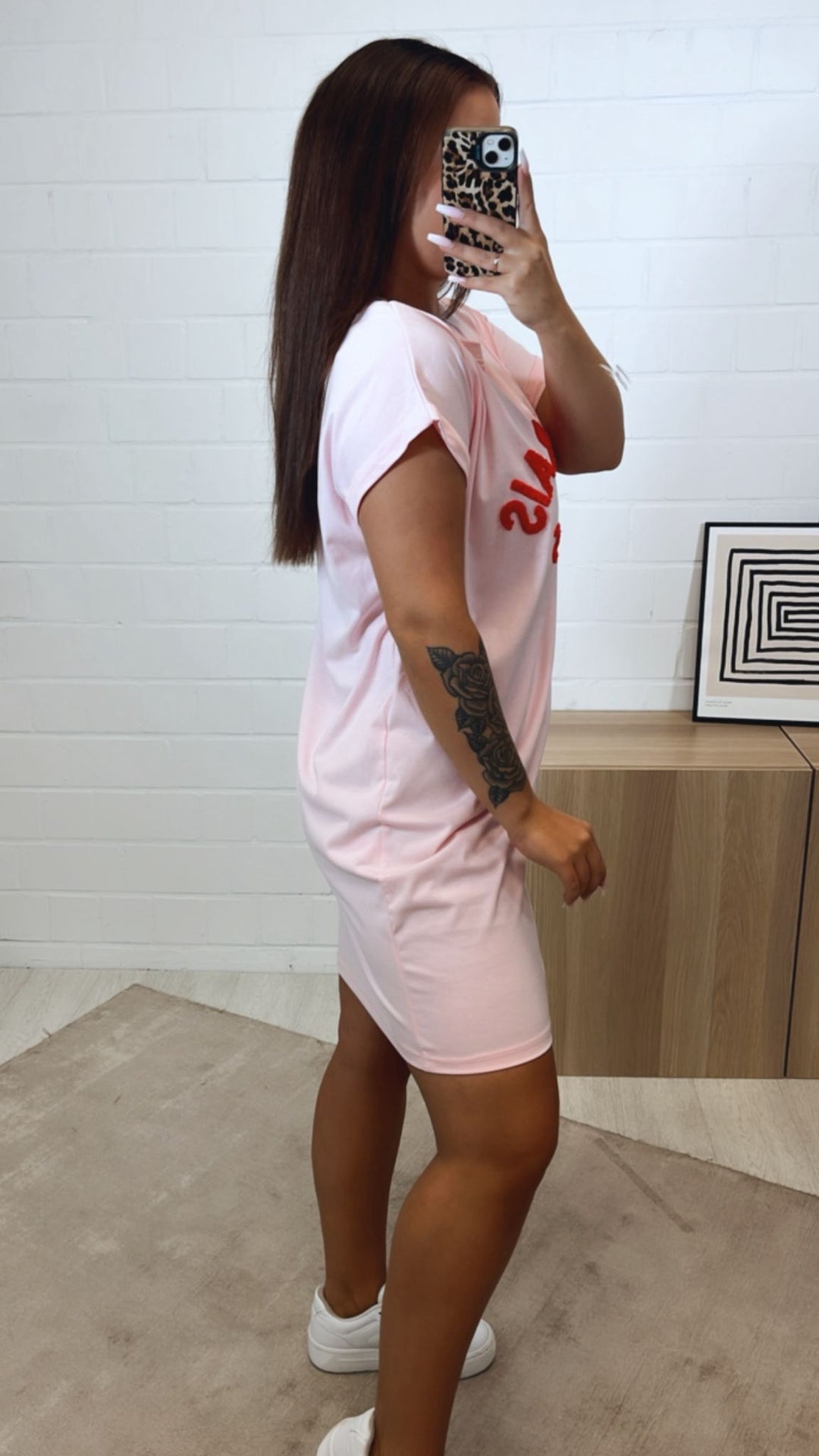 T-shirt Kleid " Le Marais " / soft pink - rot Art. 10505