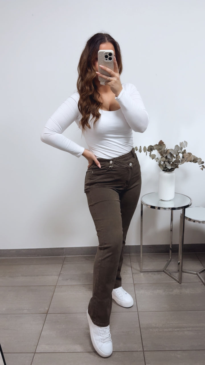 STRAIGHT LEG Jeans Hose " 78271-11 " / aschiges braun Art. 13542