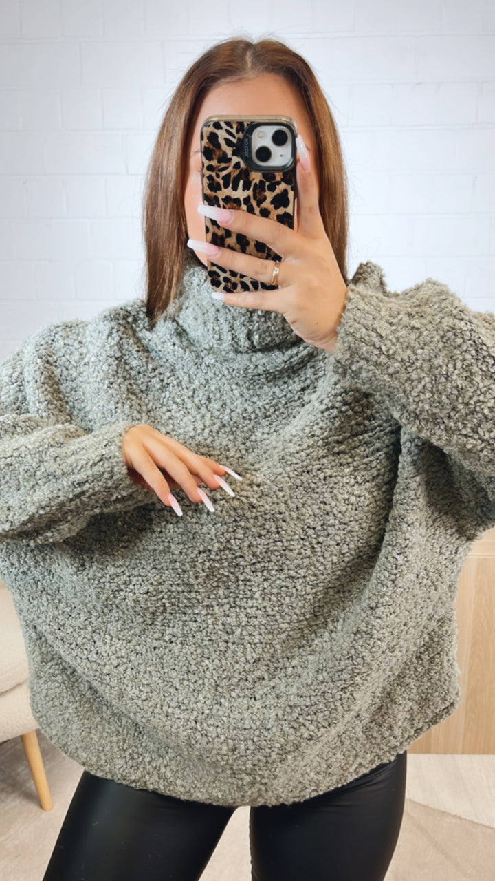 TEDDY Pullover mit Rollkragen / salbei Art. 12459