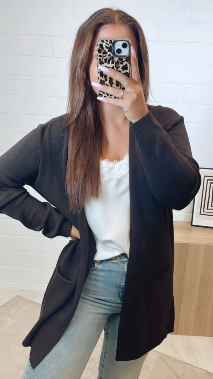 Leichter, dünner Cardigan / dunkel braun Art.12289