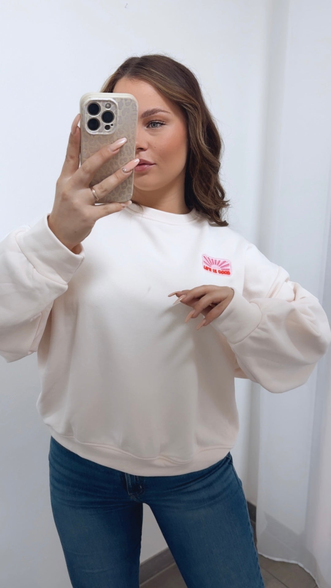 Sweater " Life is good " / beige Art. 14739