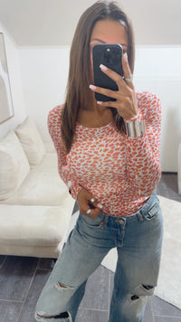 LEO Transparentes Trend Oberteil / creme - pink - orange Art. 14811