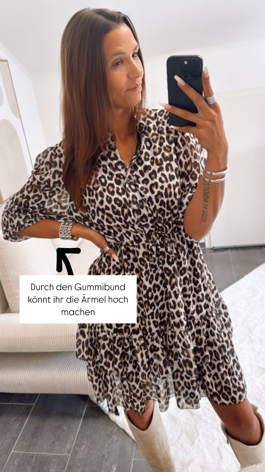 Chiffon Kleid mit verstellbarer Taille / Leo Art. 9456