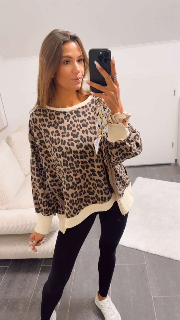 LEO used - Look Sweater / creme - taupe - braun - schwarz Art. 12618
