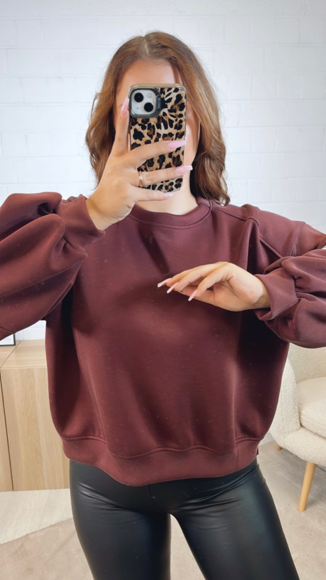 Pullover " but your outfit can be. " / bordeaux rot Art. 12570