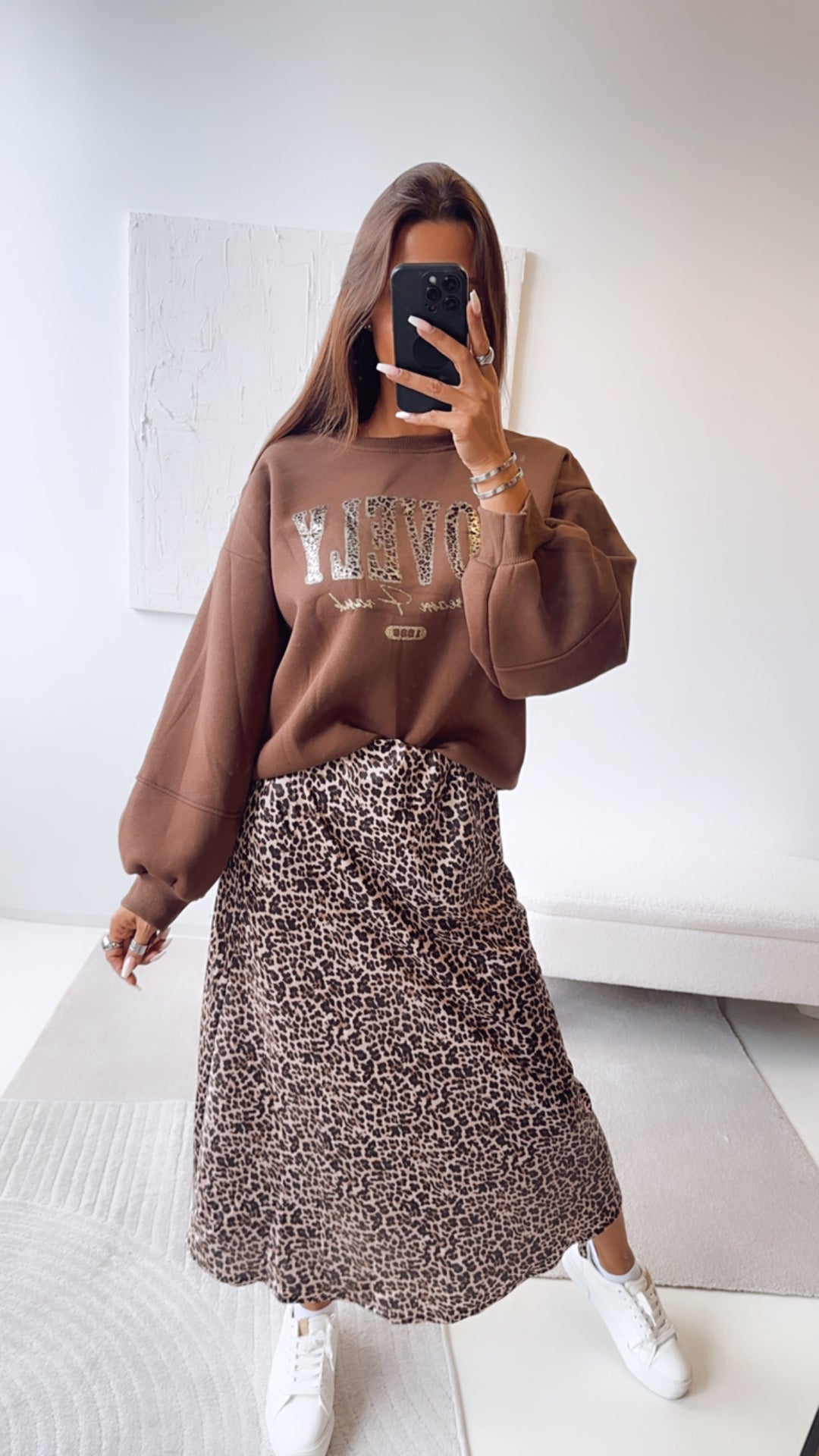 Kleines Leo muster Midi LEO Satin Rock / Art. 7598