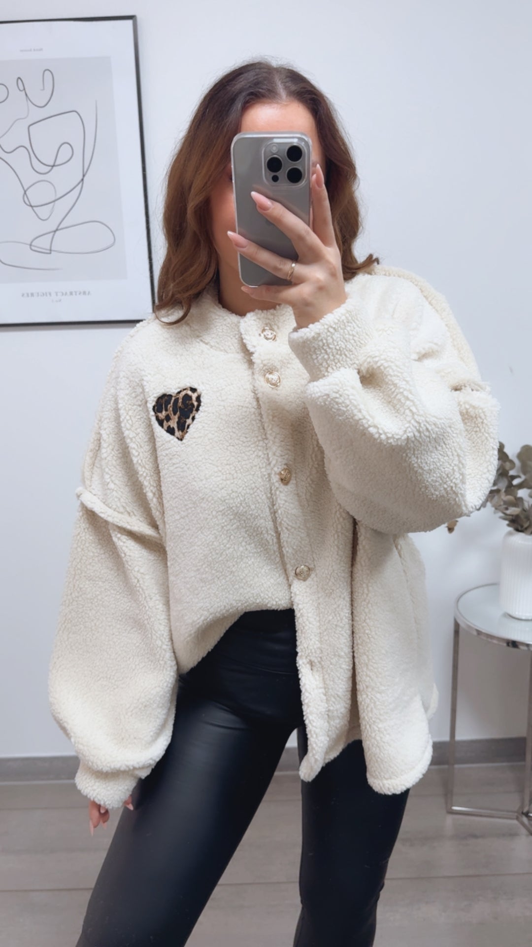 TEDDY Jacke mit gold - silbernen Knöpfen, Leo Herz / Creme Art. 13115