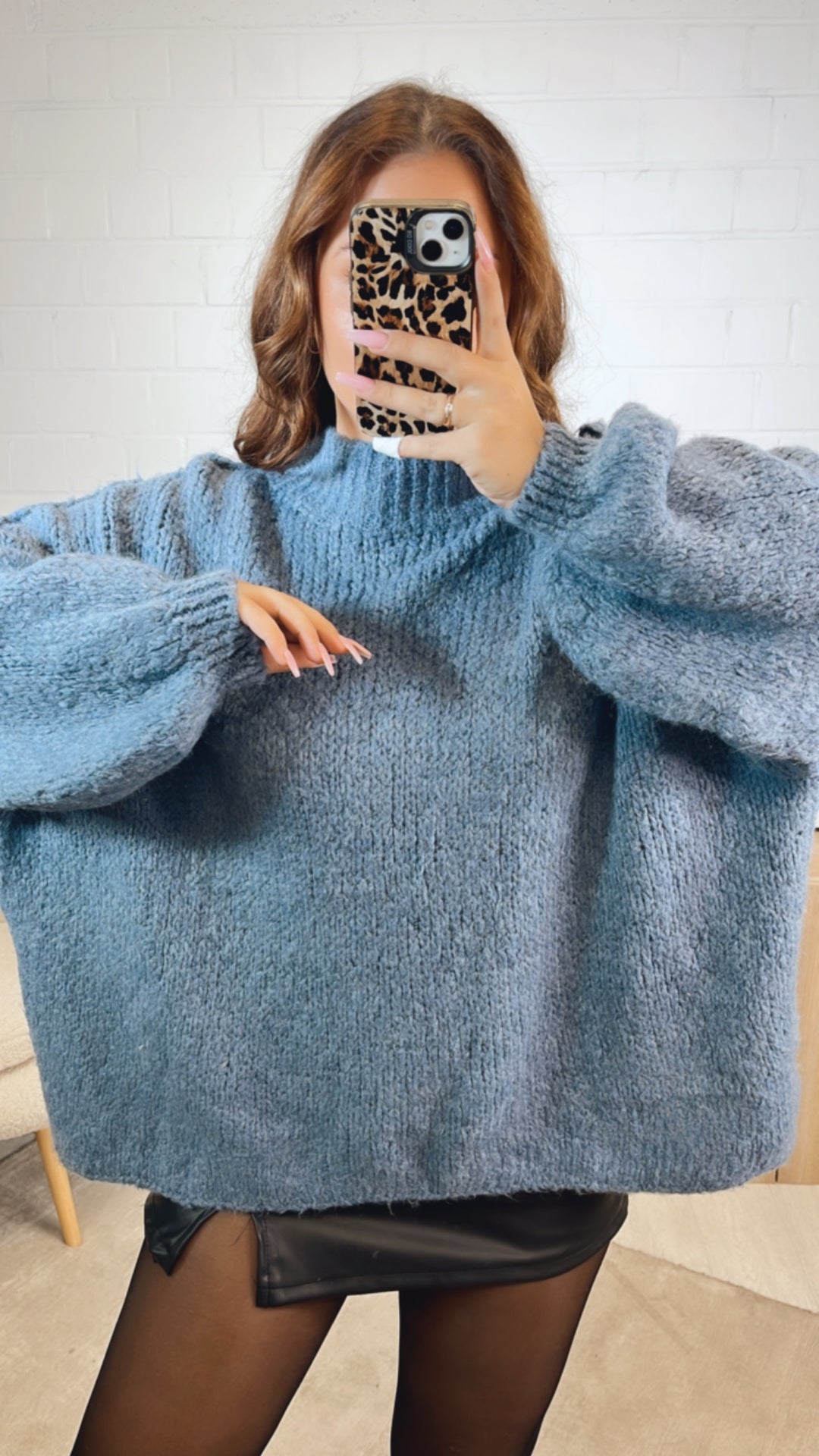 Ultra Oversize Kuschel - Pullover / denim blau Art. 12612