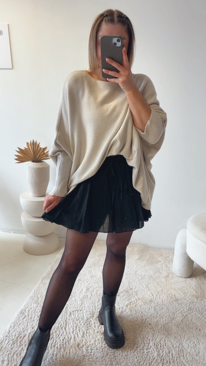 zeitloser, leichter Hosen Rock / schwarz Art. 13177