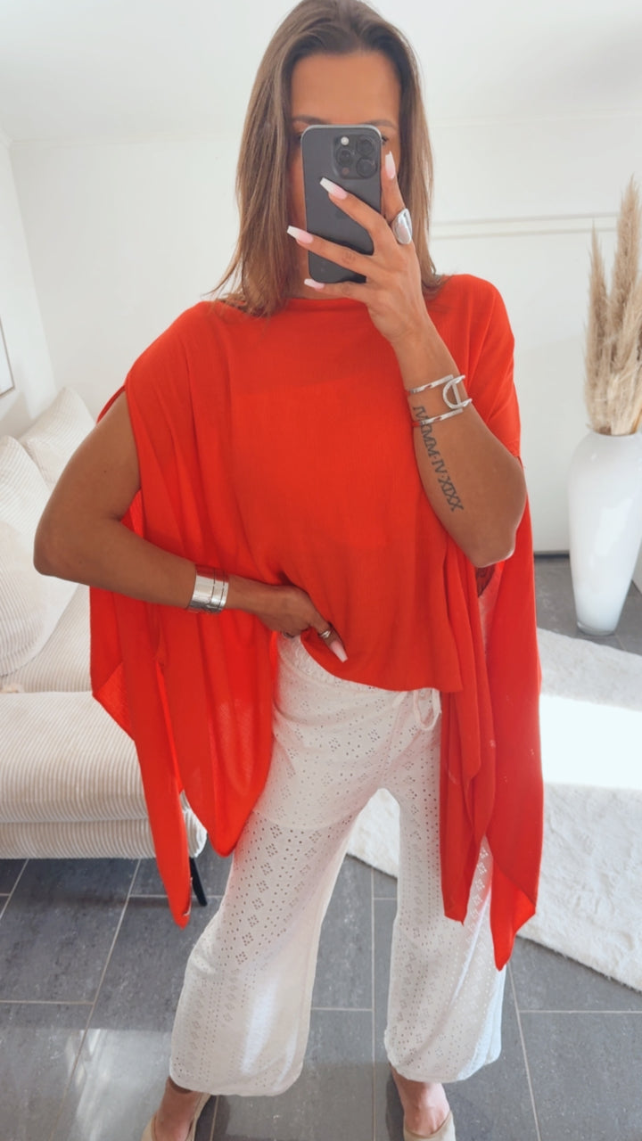 Multi Style Krepp Oberteil mit Bandeau Top / coral Art. 14770