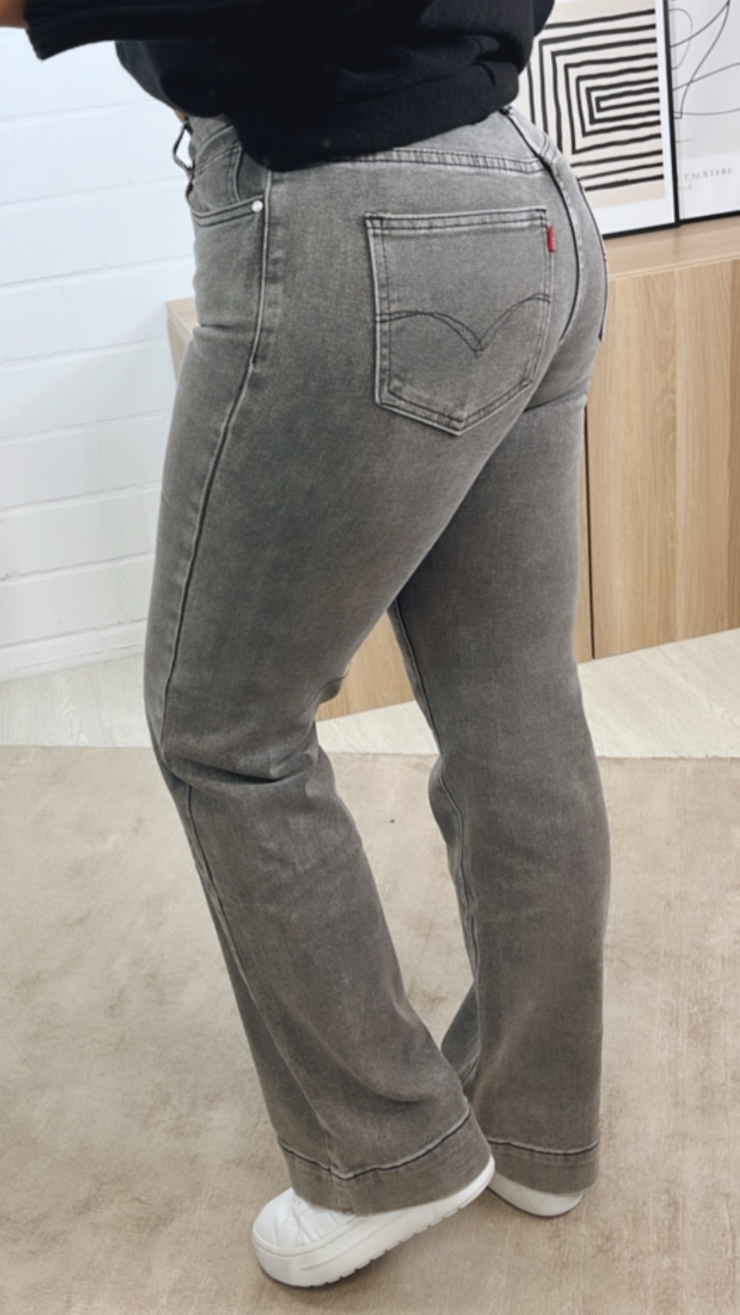 WIDE LEG Jeans Hose " G107Y-2" / verw. grau Art. 12462