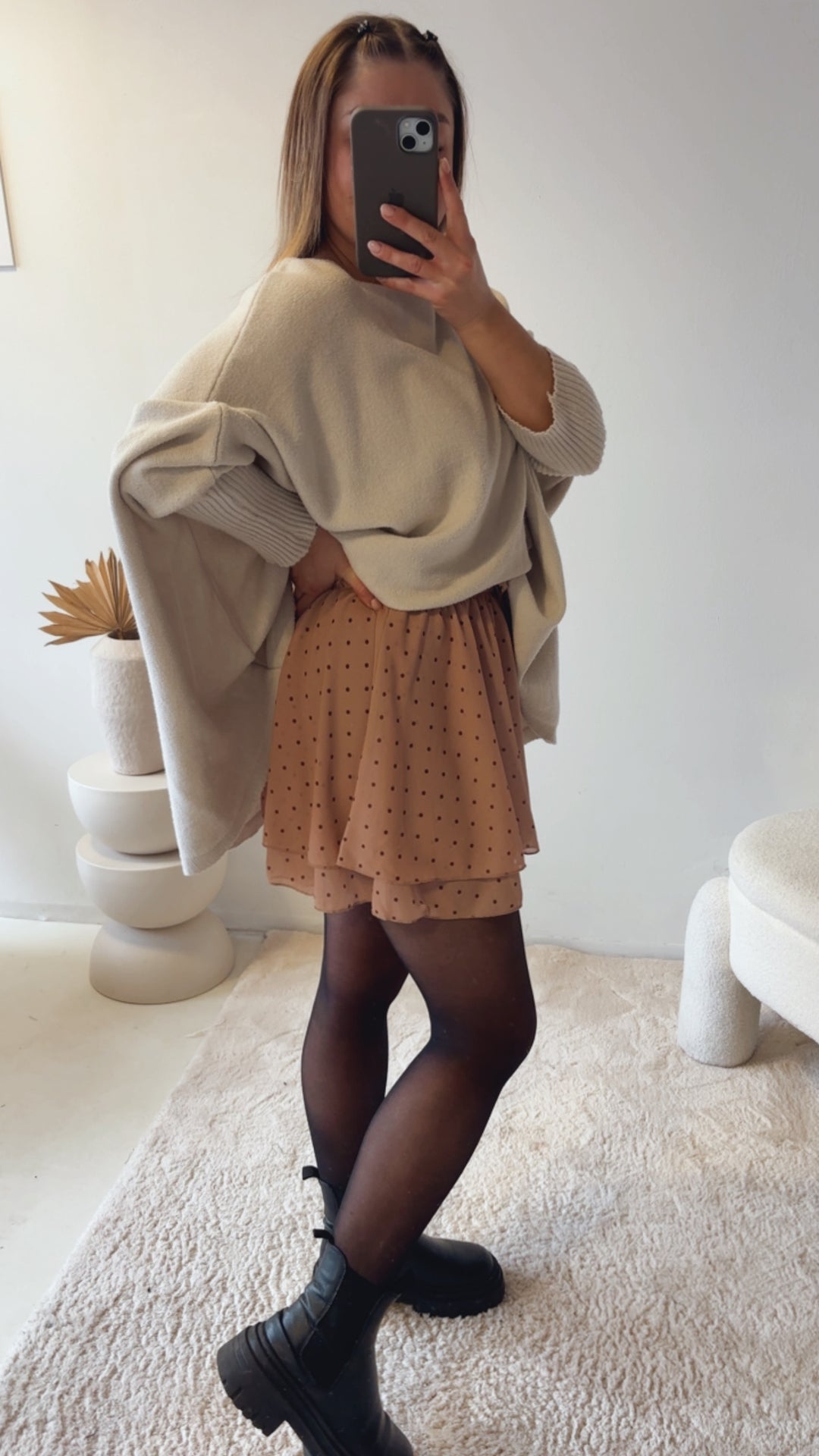 PUNKTE leichter Rock / soft apricot - Camel Art. 13141