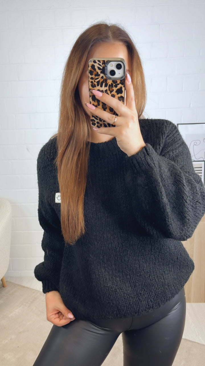 Strick Pullover " Just Be You " / schwarz Art. 13005