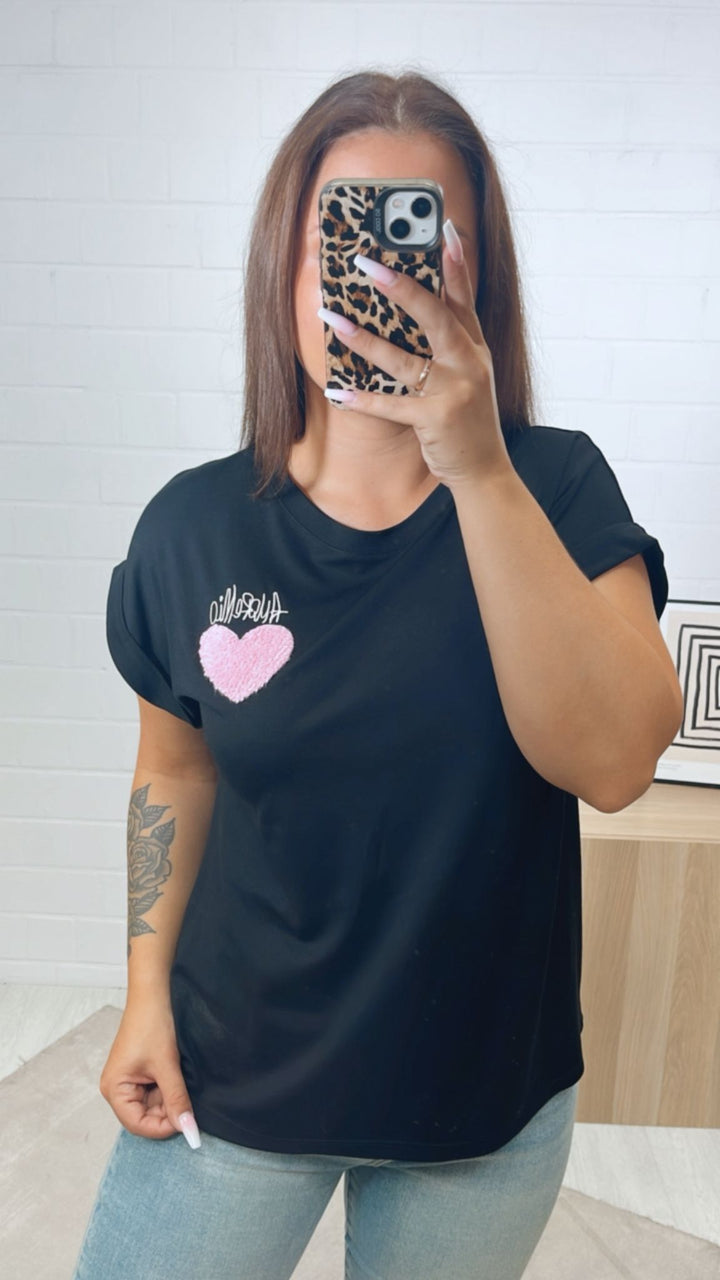 T-Shirt "AmoreMio" / schwarz Art.12272