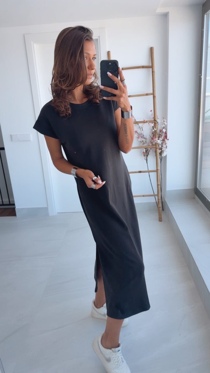 Butterstoff Shirt - Kleid/ schwarz / Art. 14810