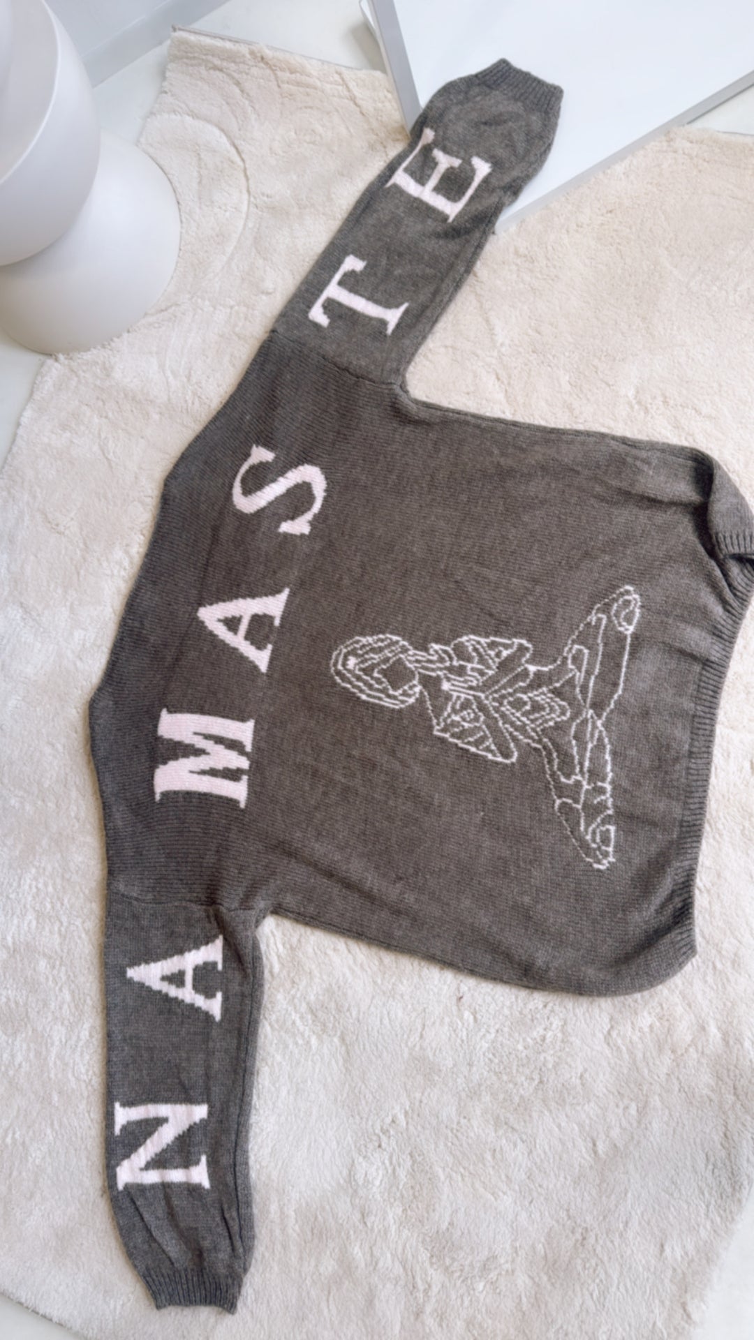 Strick Pullover "Namaste" / braun meliert - rosa Art. 122327