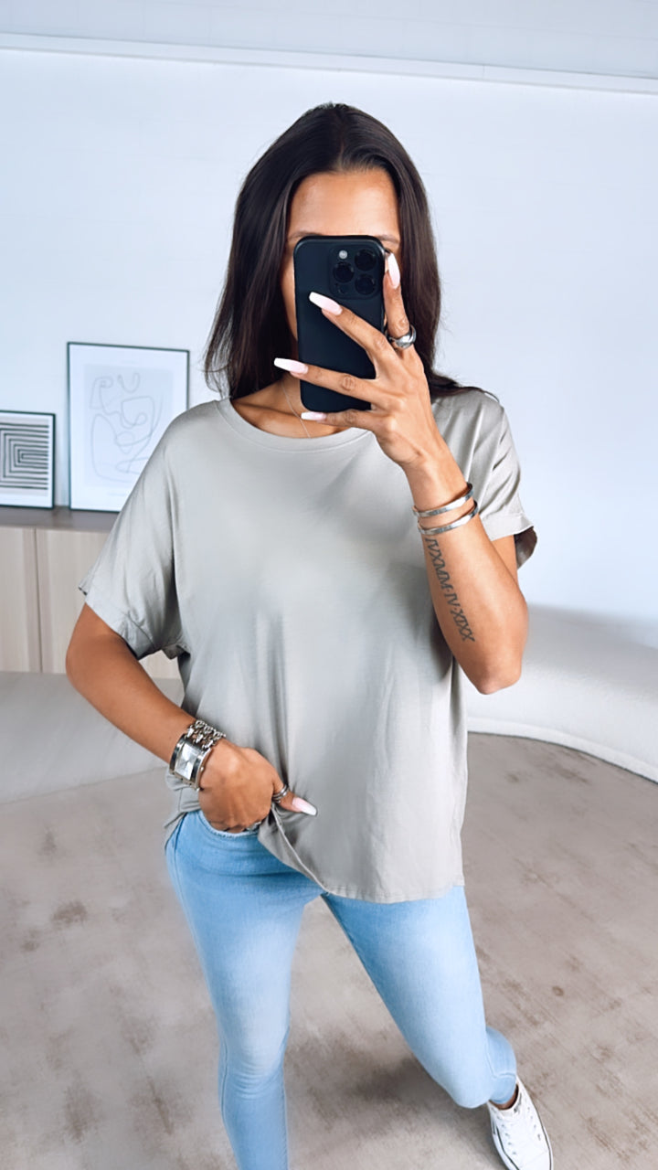Vokuhila Long T-Shirt / schlamm Art. 6185