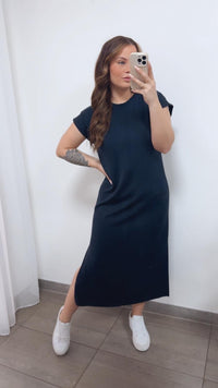 Butterstoff Shirt - Kleid/ Dunkel blau/ Art. 14806