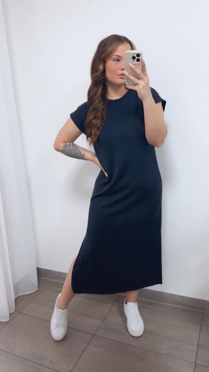 Butterstoff Shirt - Kleid/ Dunkel blau/ Art. 14806
