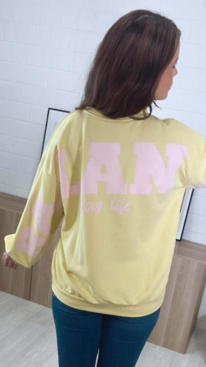 Pullover " Balance " / gelb - soft rosa Art. 9550
