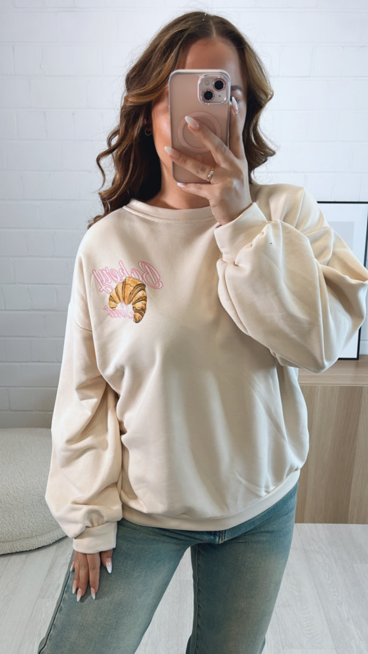 Pullover " Bakery " / helles beige Art. 9589