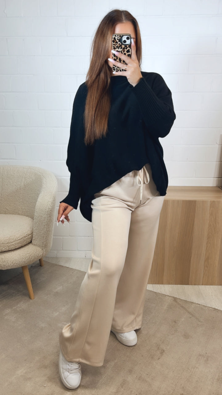 weiche Hose mit Tunnelzug / creme beige Art. 12437