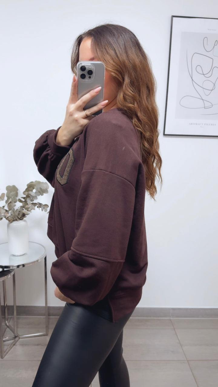 Sweater " SOHO " / dunkel braun Art. 13158