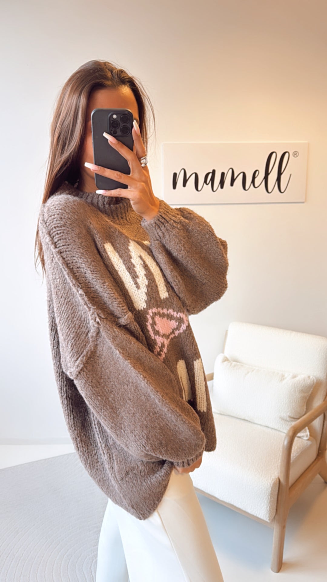 Pullover " Cin Cin " / braun meliert Art. 8495