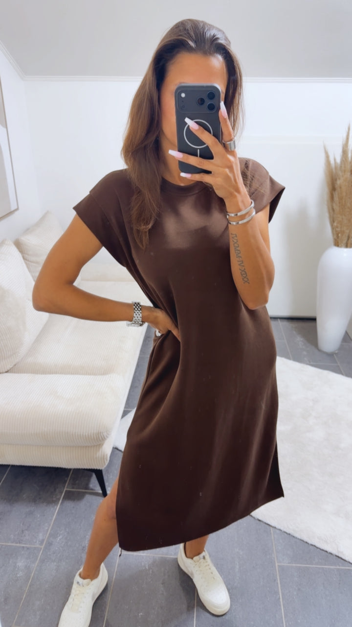 Butterstoff Shirt - Kleid/ Braun / Art. 14808