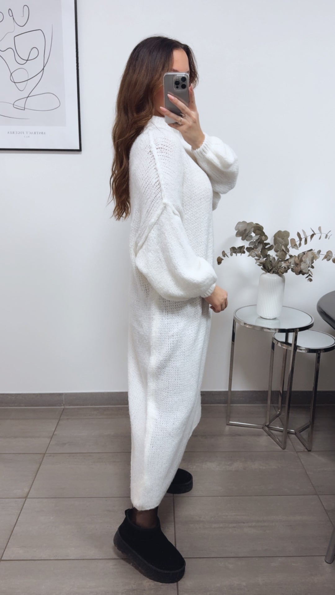 (Maxi-) Kuschel Kleid / weiss Art. 13170