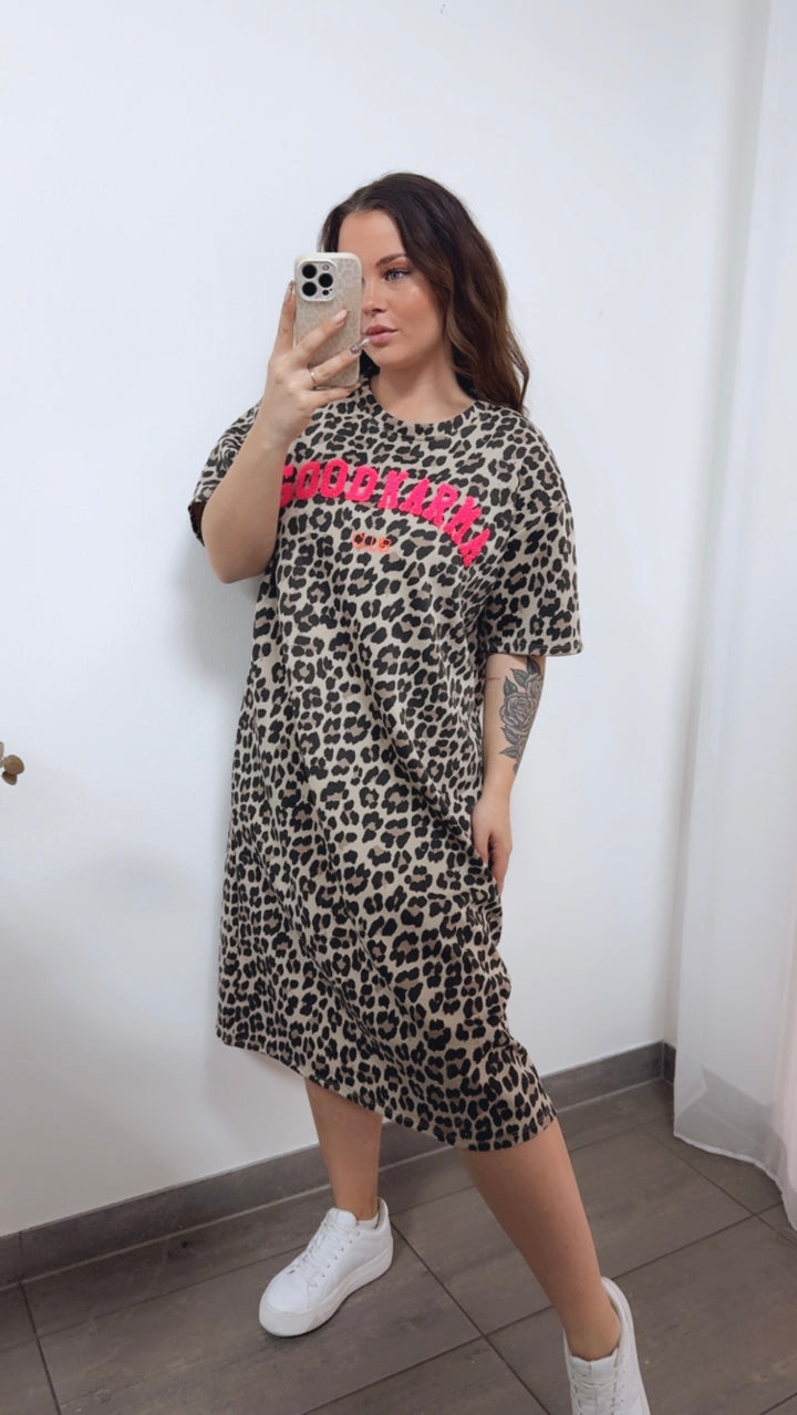 LEO Karma (Maxi-) T-shirt Kleid / pink Art. 14346