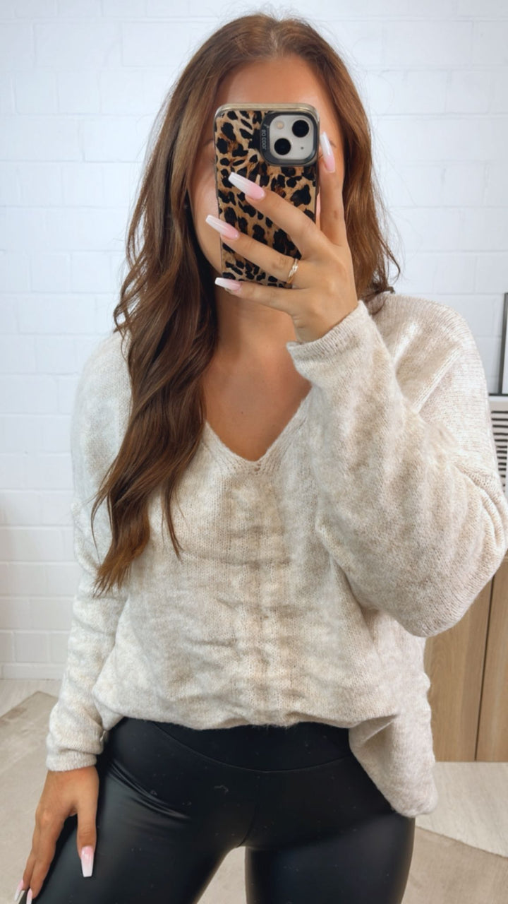 Pullover zum Raffen / creme - wollweiss Art. 12337