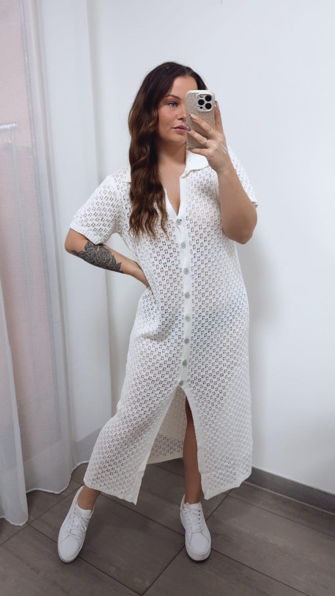 HOLIDAY (Maxi-) Kleid mit durchgehender Knopfleiste / weiss Art. 14379