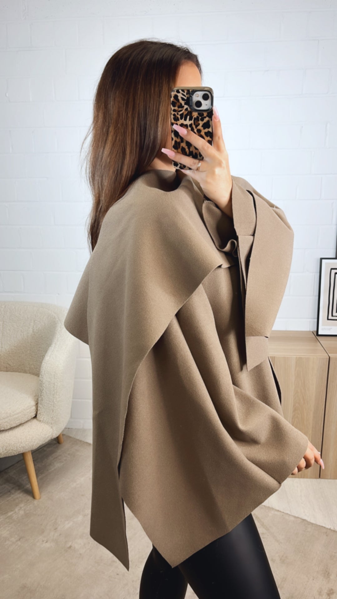 ausgefallene, stylische Übergangs Jacke / taupe Art. 12748