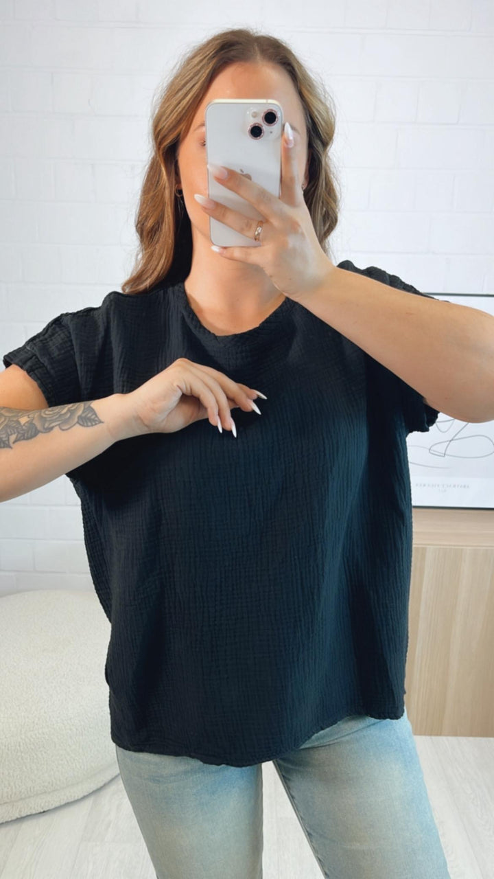 MUSSELIN T-shirt/ schwarz Art. 9727