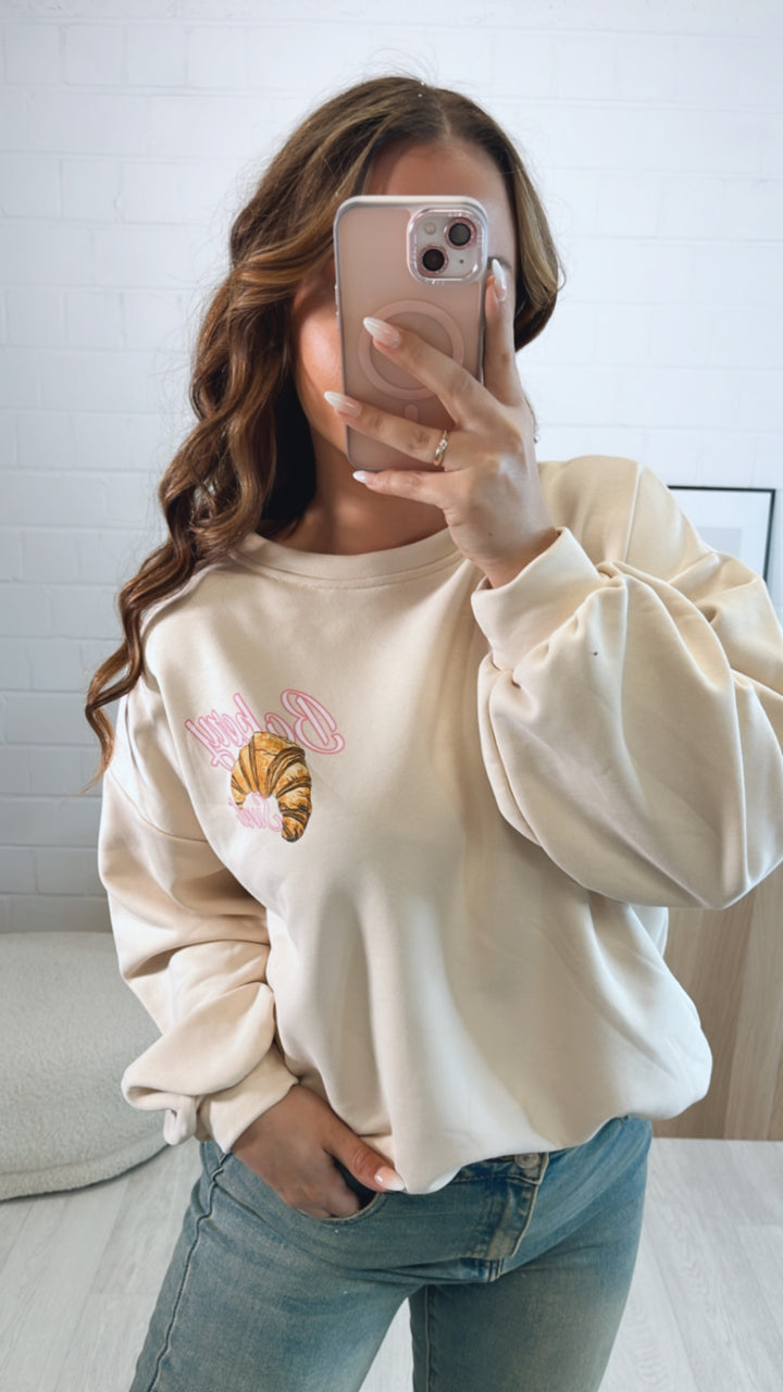 Pullover " Bakery " / helles beige Art. 9589