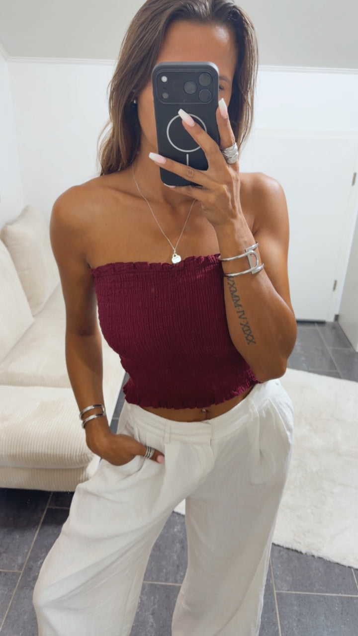 MUSSELIN Bandeau Top / bordeaux Art. 15658