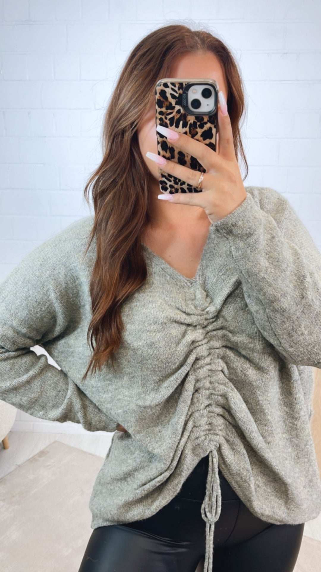 Pullover zum Raffen / soft salbei Art. 12336