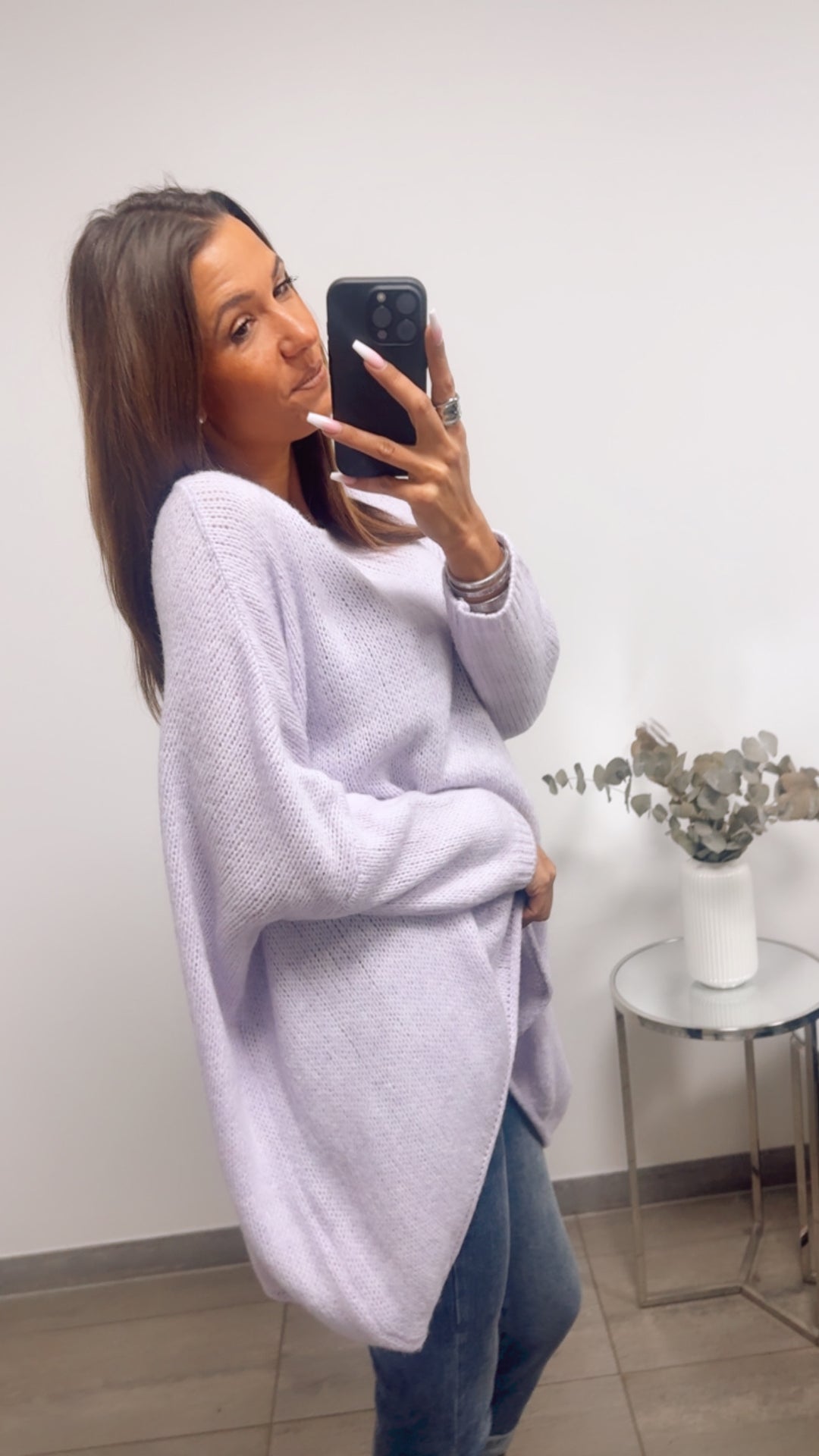 VOKUHILA oversize Strick Pullover / soft flieder Art. 13606
