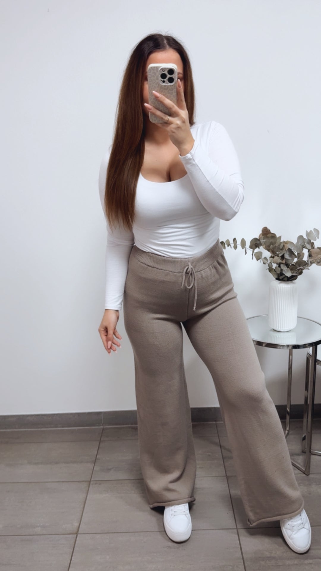 STRAIGHT STRICK Hose / light taupe Art. 13597