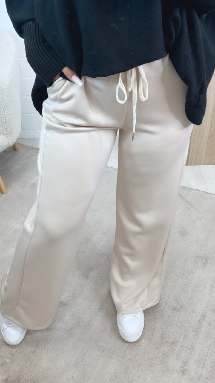 weiche Hose mit Tunnelzug / creme beige Art. 12437