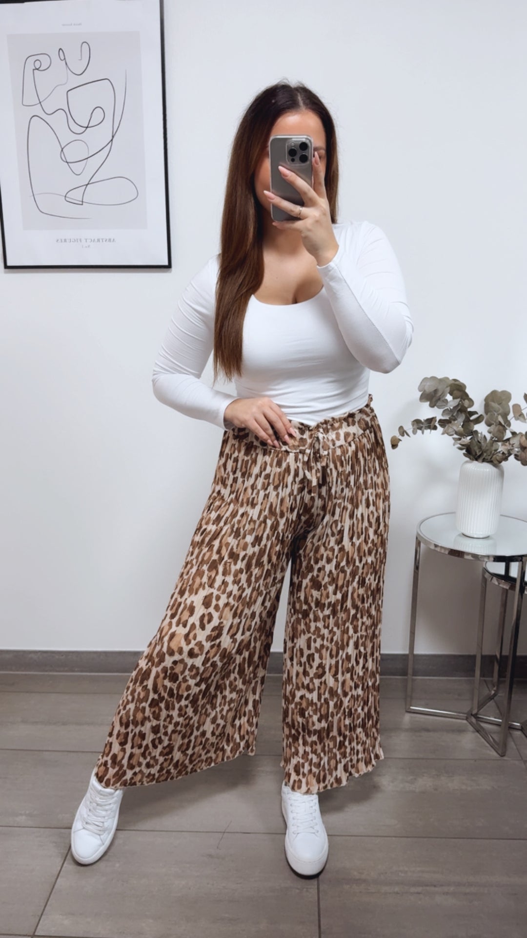 LEO Plissee Hose / camel - creme - beige Art. 13173